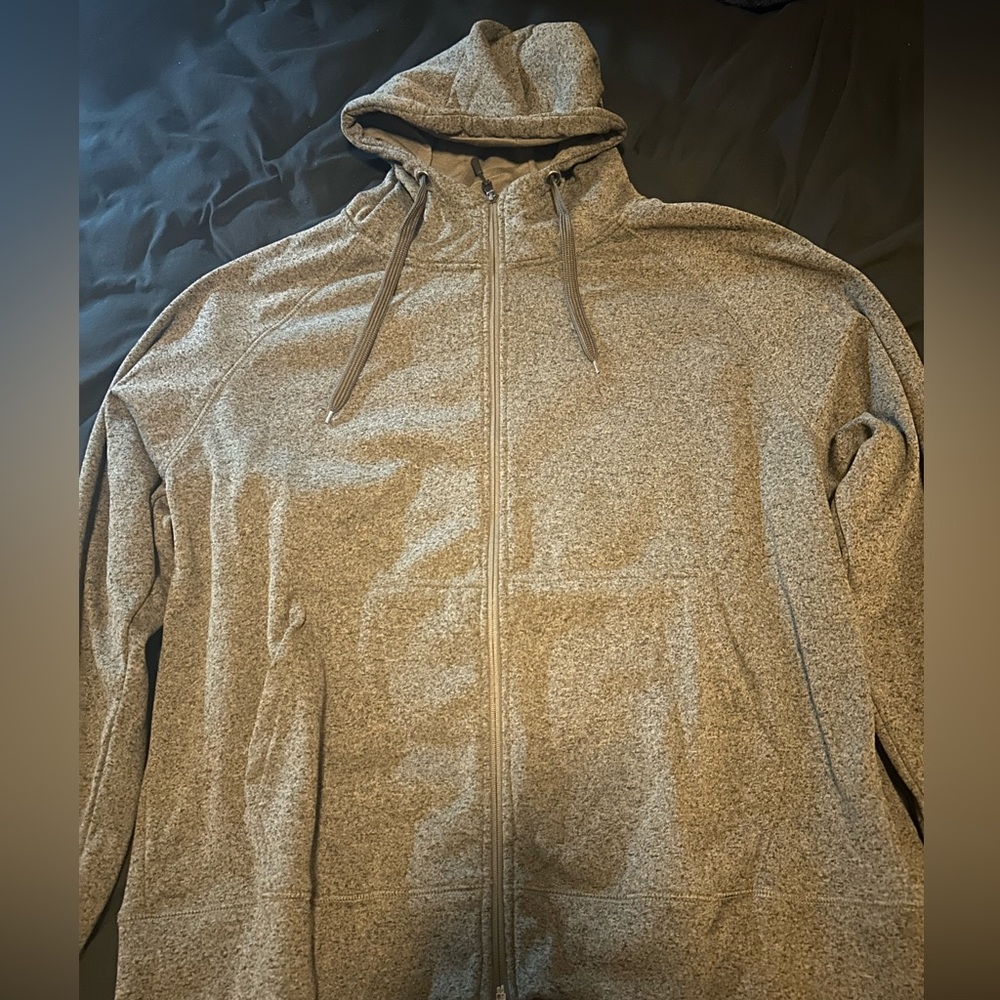 Men's Heather Gray Zip-Up Hoodie